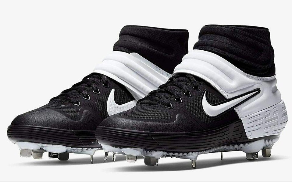 NIKE ALPHA HUARACHE ELITE ELT II METAL BASEBALL CLEATS SHOES MENS SIZE 9.5 TROUT BLACK MID BRAND NEW