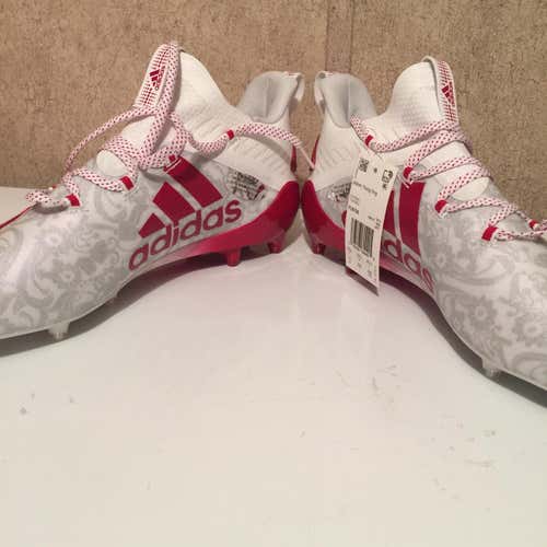 Adidas Adizero New Reign Young King Football Cleats Floral RED Size 11