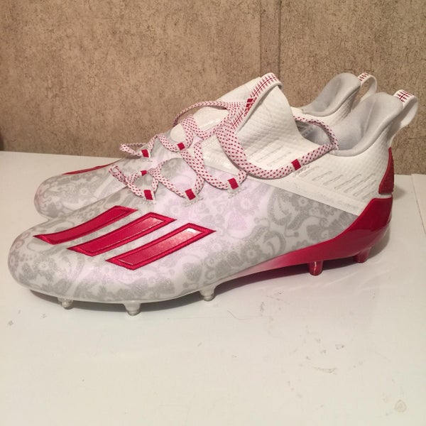 Adidas Adizero New Reign Young King Football Cleats Floral RED Size 7