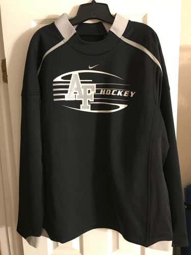 Air Force Hockey Black Men's Used Adult Large Nike Therma Fit pullover sweatshirt