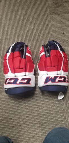 Navy blue/red/white Washington Capitals New Senior CCM PRO pro stock hockey Gloves 15"