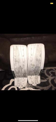 White Senior 34" Vaughn Ventus SLR Pro  Goalie Leg Pads