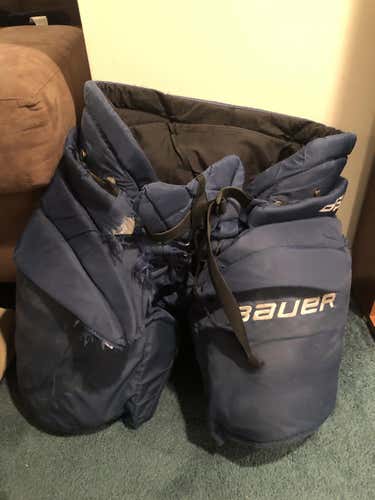 Blue Senior Used Large Bauer Elite Hockey Goalie Pants