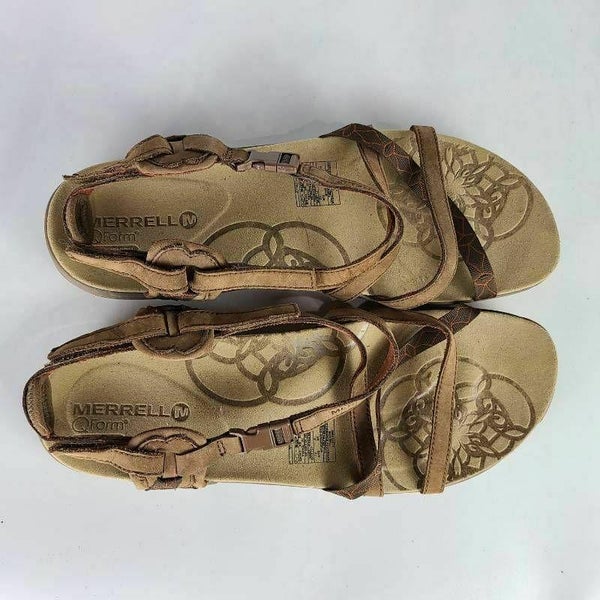 hule Postbud tæt Merrell Womens Jacardia Sport Sandals Brown Buckle Straps Leather 11 New |  SidelineSwap