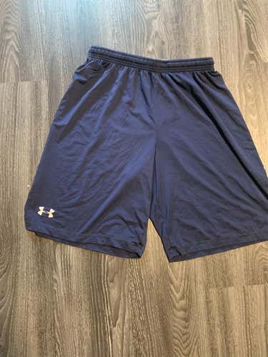 Blue Adult Large Under Armour Shorts Without Pockets