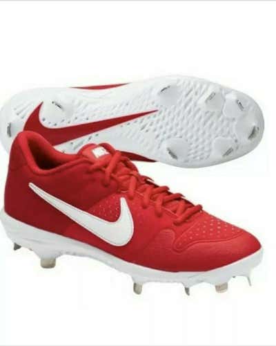 new Nike White Alpha Huarache Varsity Low Metal Cleats Size 10.5