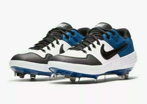 new Nike Alpha Huarache Elite 2 Low Metal Baseball Cleats Blue White AJ6873-104 mens 11.5