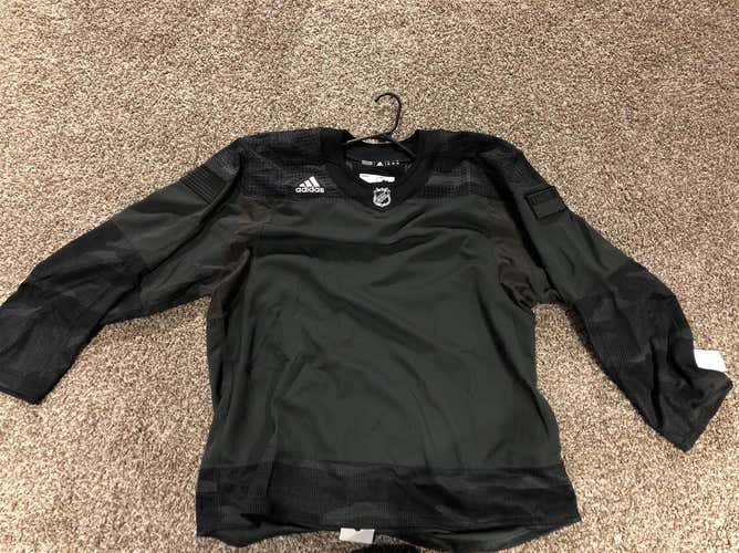 MADE IN CANADA Black NHL Military Tribute Blank Size 56 Adidas Pro Stock Jersey