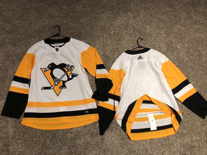 White Pittsburgh Penguins Blank Adult Size 50 Adidas Pro Stock Jersey