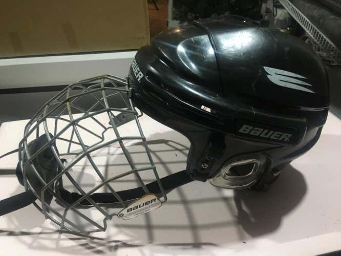 Black Used Large Bauer Helmet