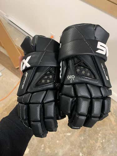 Black New STX Cell IV Lacrosse Gloves 12"