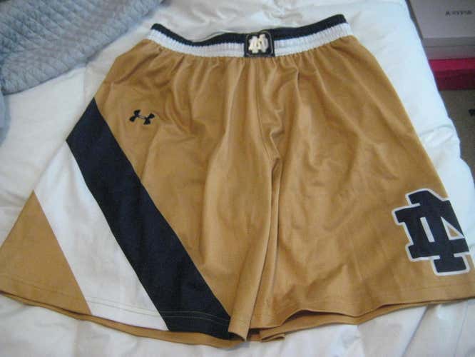 Under Armour Notre Dame lacrosse men's game shorts NEW L large