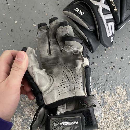 Black Used Player's STX Surgeon 500 12" Lacrosse Gloves
