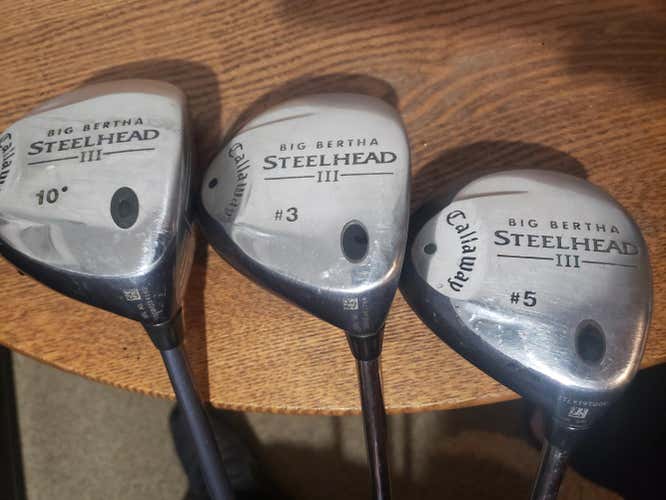 Callaway R BIG BERTHA STEELHEAD III Fairway Wood Set Driver, 3w & 5w