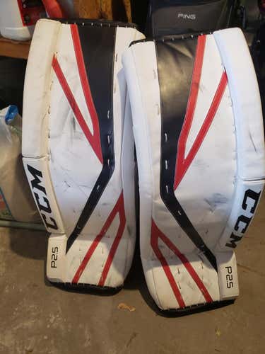 Chicago colorway Used Senior 32" CCM Premier P2.5 Goalie Leg Pads