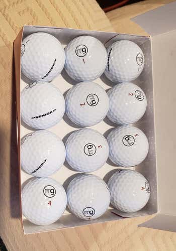 White New MG Senior Golf Balls 12 Pack (1 Dozen)