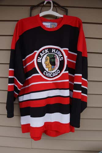 Black New Unisex Adult XXL Vintage CCM Blackhawk Jersey