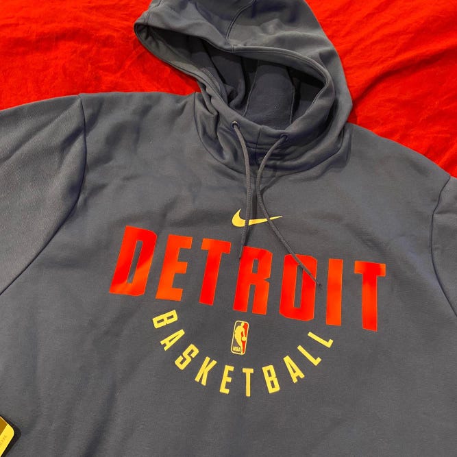Detroit Pistons Team Issued NBA Hoodie Sweatshirt Blue Adult XL Tall NWT