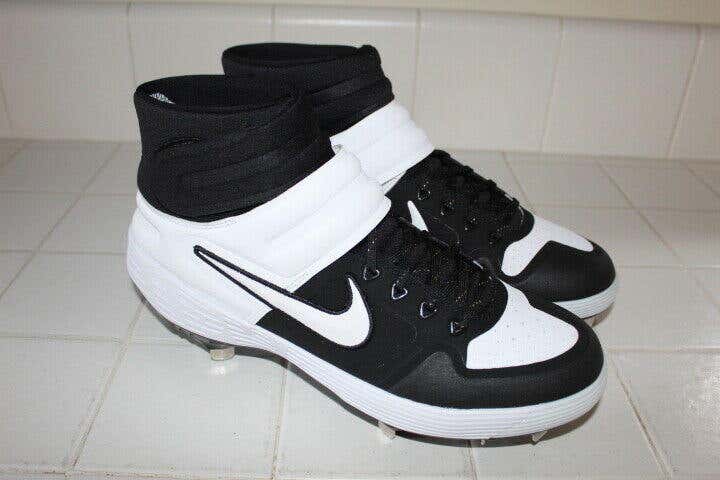 NIKE ALPHA HUARACHE ELITE ELT II METAL BASEBALL CLEATS SHOES MENS SIZE 10.5 TROUT MID BLK BRAND NEW