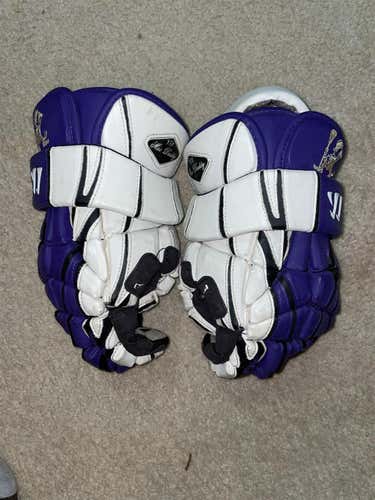 Purple Used Warrior Macdaddy Lacrosse Gloves