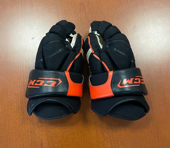 Black New Senior CCM Gloves 15" Pro Stock - Anahem Ducks Style