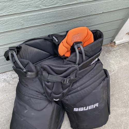 Black Senior Large Bauer Hockey Goalie Pants