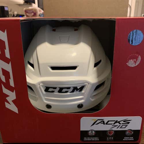White Used Large CCM Tacks 710  Helmet
