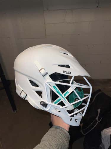 White Adult Player's Warrior Evo Helmet
