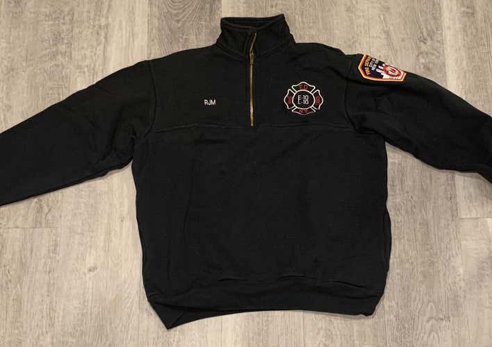 Vintage FDNY Black Union Line 1/4 Zip Pullover