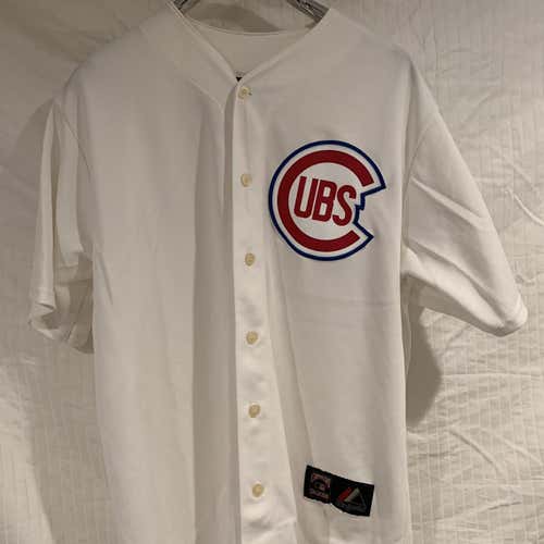 RARE All White Cubs Baseball Jersey Large/XL