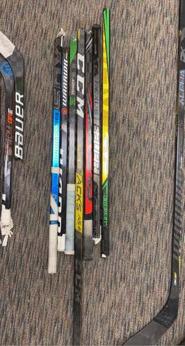 Collection Of High End Broken Sticks From Prep School Hockey Team