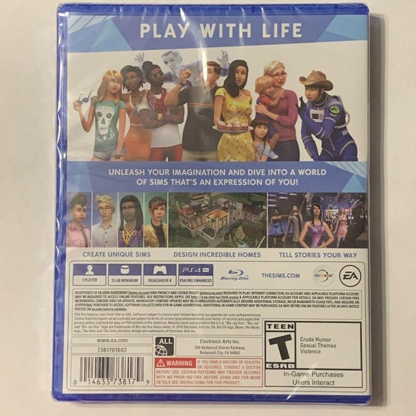 The Sims 4 EA Sony PlayStation 4 2017 PS4 New Sealed Video Game