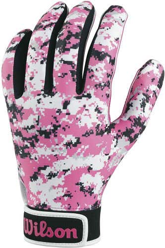 Wilson Special Forces Receivers Gloves Pink Camouflage Adult LG WTF9330CPL