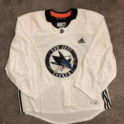 White Adult Size 58 Adidas Pro Stock Jersey