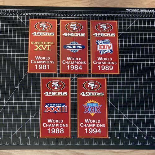 5 San Francisco 49ers Super Bowl Championship Decal Banner