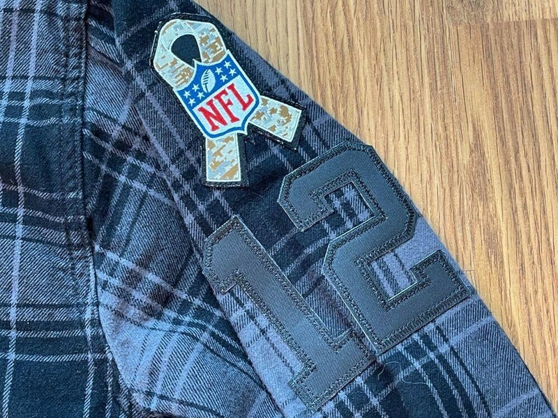 New England Patriots Tom Brady NFL RECONSTRUCTED Size XL Flannel Jersey  Shirt!