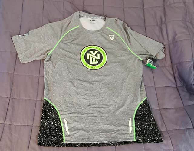 MLL New York Lizards Shooter Shirt Gray New Men's Adult XL Adrenaline Shirt Compression