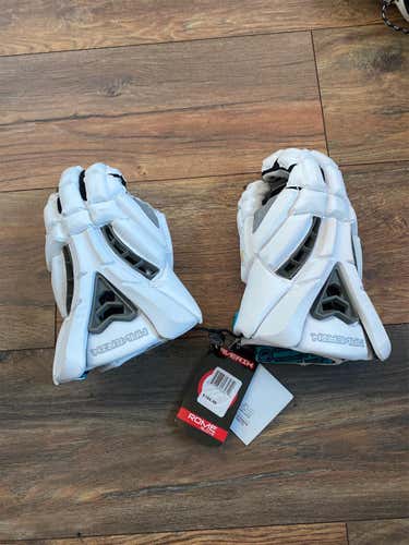 White New Player's Maverik Rome 13" Lacrosse Gloves