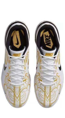 Size 11.0 Men’s Nike Alpha Huarache Elite 3 White/Gold Colorway