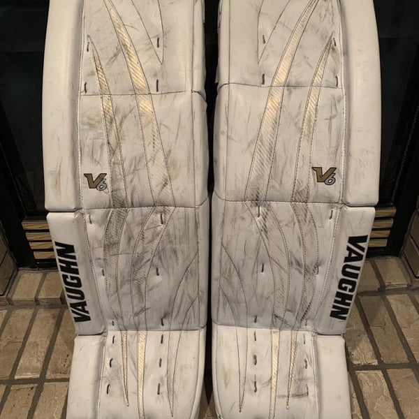 White Intermediate 32" Vaughn Velocity V6 Pro Stock Goalie Leg Pads