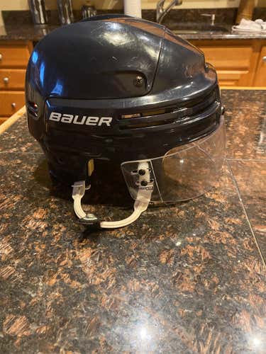 Used Navy Medium Bauer 4500 Helmet With Tron Visor