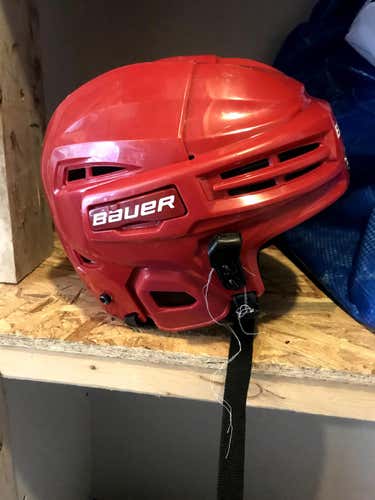 Red New Large Bauer IMS 5.0 Helmet and Mask