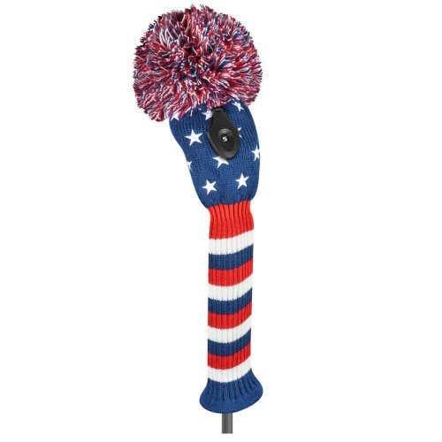 Just 4 Golf Embriodered Stars Fairway Headcover (Navy/Red/White) J4G NEW