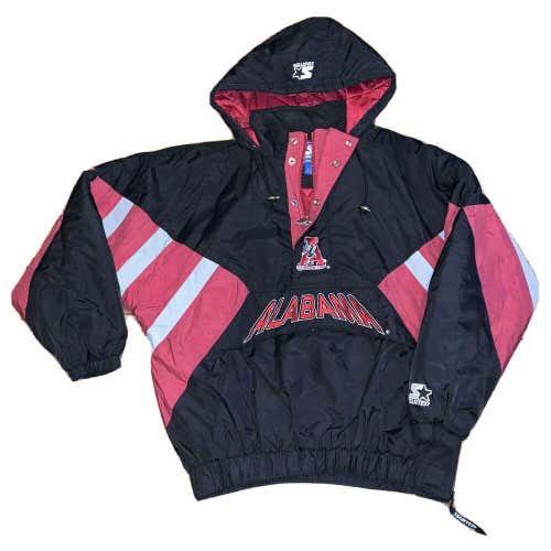 Vintage Alabama Crimson Tide Starter NCAA Puffer Hood Jacket Men’s Size XL RARE