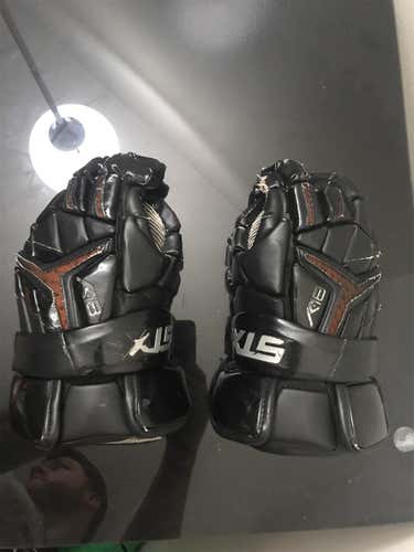Black Used Player's STX K18 13" Lacrosse Gloves