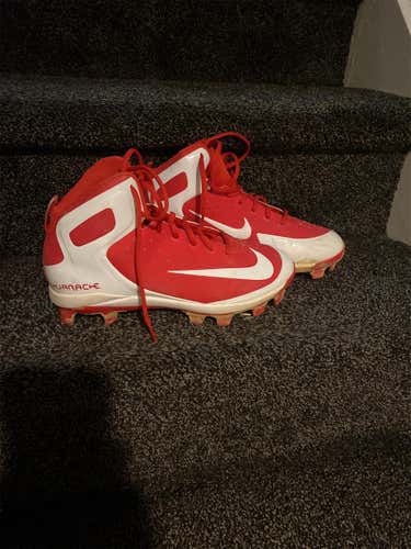 Red Nike Huarache Cleats Size 8.5 Molded