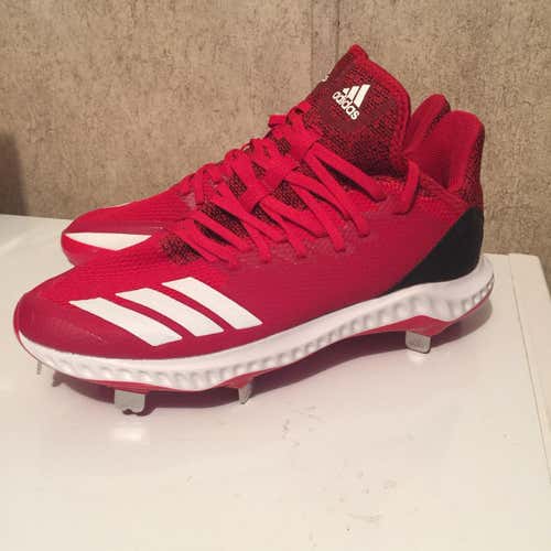 Mens Adidas Icon Bounce Hybrid Red metal cleats 10.5
