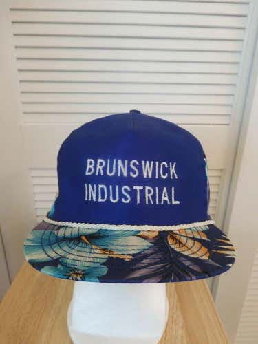 Vintage Brunswick Industrial Floral Print Snapback Hat Winner