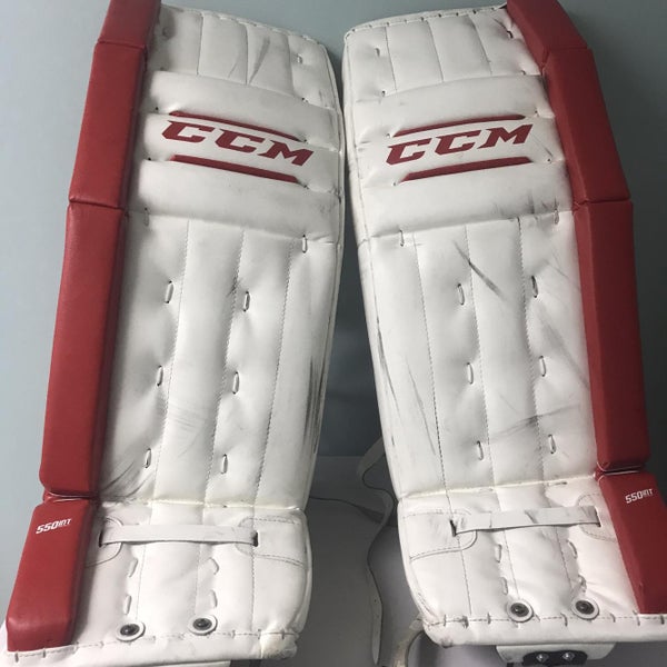 White Intermediate 32" CCM Retro Flex Goalie Leg Pads