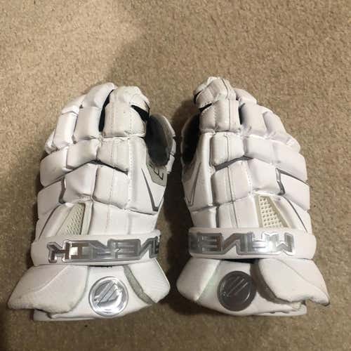 White Player's Maverik M3 12" Lacrosse Gloves